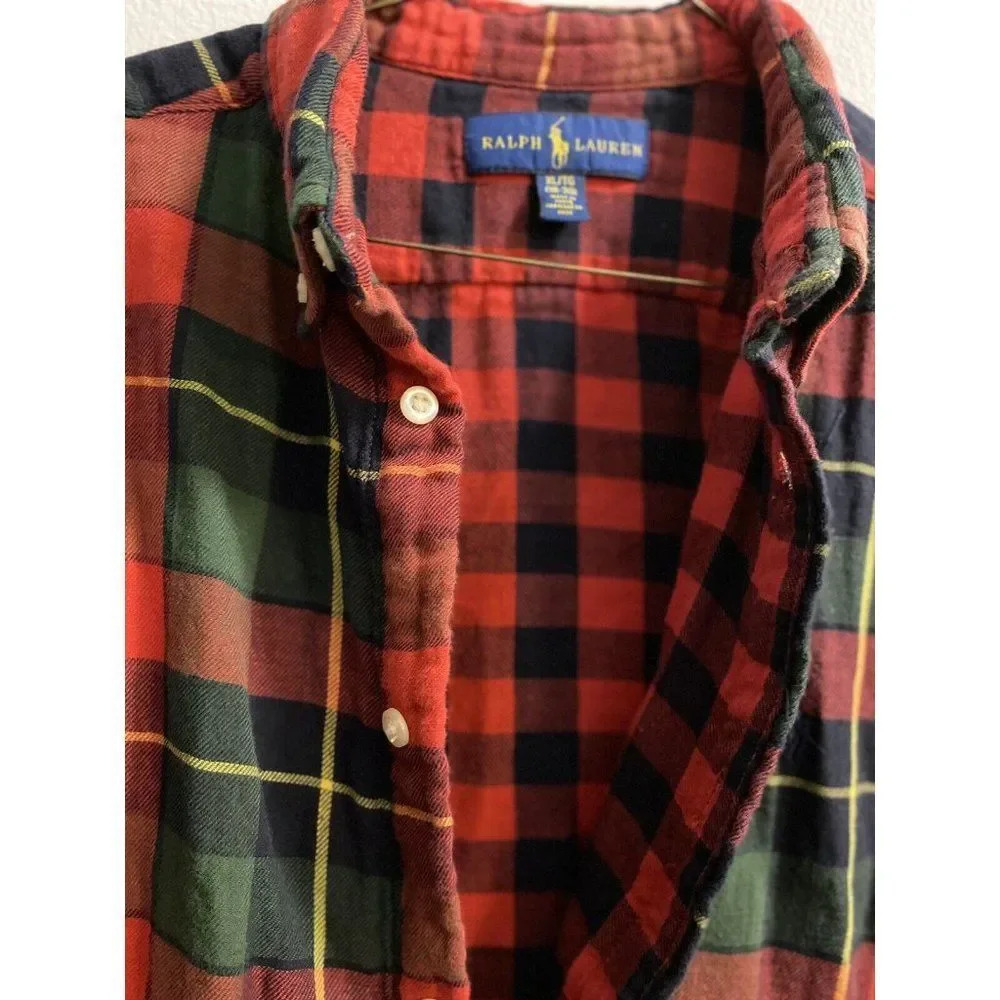 POLO RALPH LAUREN BOYS BUTTON UP FLANNEL XL 18-20 PERFECT CONDITION. NO FLAWS. - Picture 8 of 10